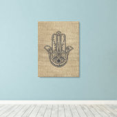 HAMSA Handje Fatima-symbool amulet Canvas Afdruk (Insitu (Houten vloer))