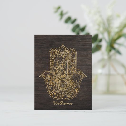 HAMSA Handje Fatima symbool amulet design Briefkaart (Staand voorkant)