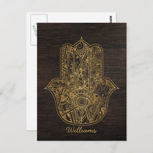 HAMSA Handje Fatima symbool amulet design Briefkaart (Voorkant / Achterkant)