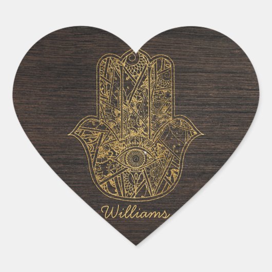 HAMSA Handje Fatima symbool amulet design Hart Sticker (Voorkant)