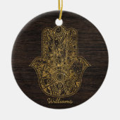 HAMSA Handje Fatima symbool amulet design Keramisch Ornament (Voorkant)