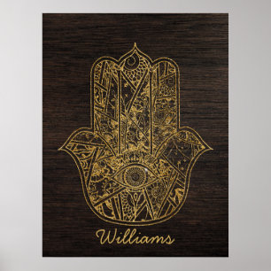 HAMSA Handje Fatima symbool amulet design Poster