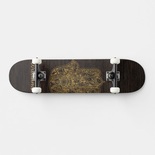 HAMSA Handje Fatima symbool amulet design Skateboard (Horizontaal)