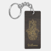 HAMSA Handje Fatima symbool amulet design Sleutelhanger (Voorkant Links)