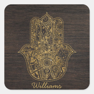 HAMSA Handje Fatima symbool amulet design Vierkante Sticker