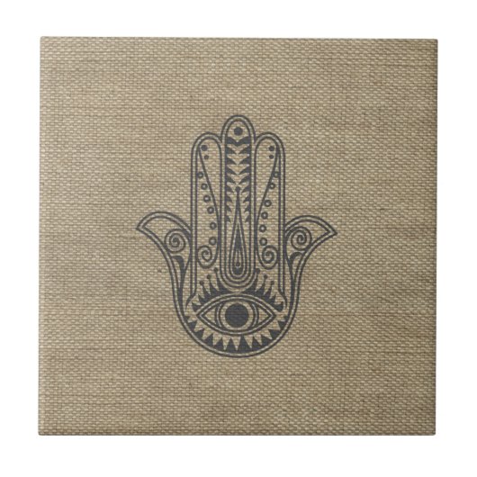 HAMSA Handje Fatima-symbool amulet Tegeltje (Voorkant)