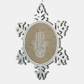 HAMSA Handje Fatima-symbool amulet Tin Sneeuwvlok Ornament (Rechts)