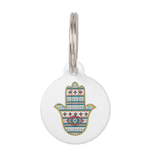 HAMSA Handje Fatima-symbool amulet, tribaal Aztec Huisdierpenning
