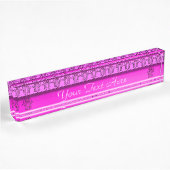 Hamsa Handje: Hart (roze) (monogram) Naambordje