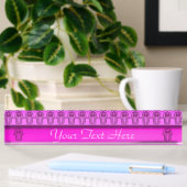 Hamsa Handje: Hart (roze) (monogram) Naambordje