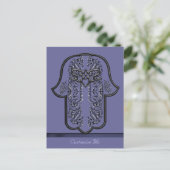Hamsa Handje: hart (zilvereffect) Briefkaart (Staand voorkant)