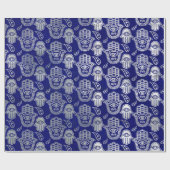 Hamsa Handpatroon - parels en zilver op lapis laz Cadeaupapier (Vlak)