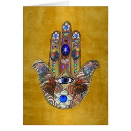 Hamsa harten bloemen Opal Art over goud
