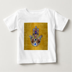 Hamsa harten bloemen Opal Art over goud