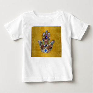 Hamsa harten bloemen Opal Art over goud