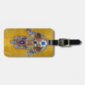 Hamsa harten bloemen Opal Art over goud Bagagelabel (Voorkant horizontaal)