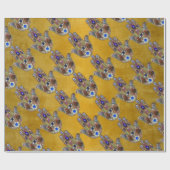 Hamsa harten bloemen Opal Art over goud Cadeaupapier (Vlak)