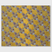 Hamsa harten bloemen Opal Art over goud Cadeaupapier (Vlak)