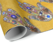 Hamsa harten bloemen Opal Art over goud Cadeaupapier (Rol Hoek)