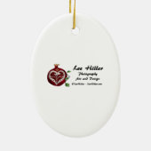 Hamsa harten bloemen Opal Art over goud Keramisch Ornament (Achterkant)