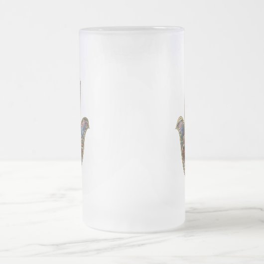 Hamsa harten bloemen Opal Art over goud Matglas Bierpul (Center)