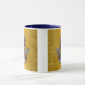 Hamsa harten bloemen Opal Art over goud Mok (Midden)