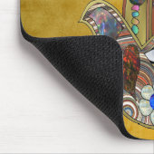 Hamsa harten bloemen Opal Art over goud Muismat (Hoek)