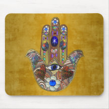 Hamsa harten bloemen Opal Art over goud