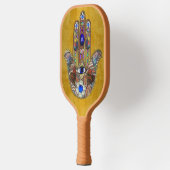 Hamsa harten bloemen Opal Art over goud Pickleball Paddle (Links)