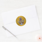 Hamsa harten bloemen Opal Art over goud Ronde Sticker (Envelop)