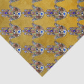 Hamsa harten bloemen Opal Art over goud Tissuepapier (Detail)