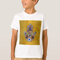Hamsa Harten Bloemen Opal Kunst op Goud