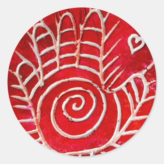 Hamsa/Healing Handhand/Handhand Fatima Ronde Sticker (Voorkant)