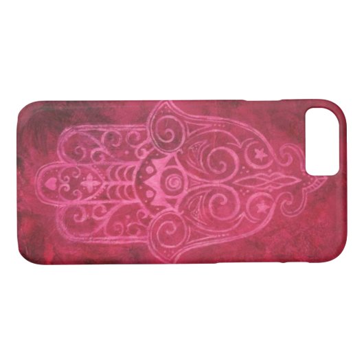 Hamsa in Magenta Case-Mate iPhone Case (Achterkant (Horizontaal))