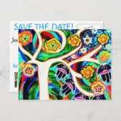 Hamsa Ivory Tree of Life - Red de datum Aankondigingskaart (Voorkant / Achterkant)