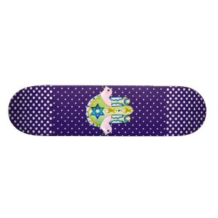 Hamsa judaica skateboard
