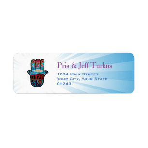 Hamsa Judaica Tree of Life Etiket