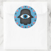 hamsa khamsa Eye in de hand van de godin Ronde Sticker (Tas)