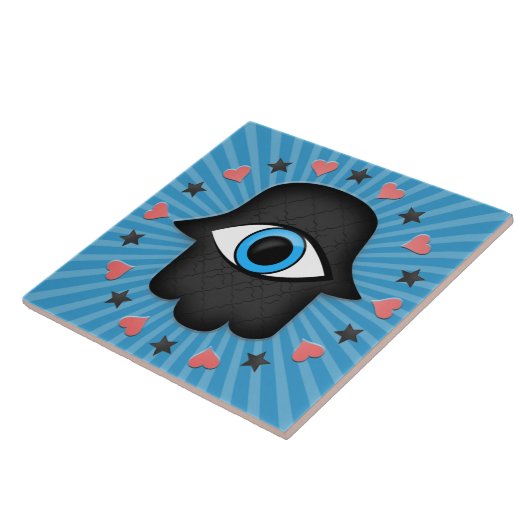 hamsa khamsa Oog in hand van de godin Tegeltje (Zijkant)