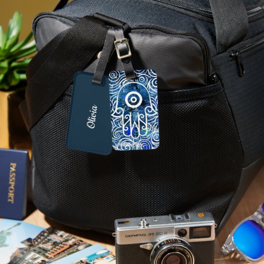 Hamsa Krullen Bagagelabel (Voorkant /achterkant)