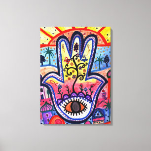 HAMSA-levensboom van gevangenen Canvas Afdruk