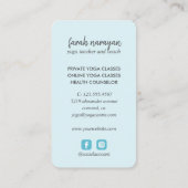 Hamsa | Licht blauw Wellness massage yoga holistic Visitekaartje (Achterkant)