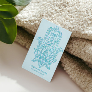Hamsa   Licht blauw Wellness massage yoga holistic Visitekaartje