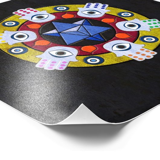 Hamsa Mandala Foto Afdruk (Hoek)