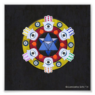 Hamsa Mandala Foto Afdruk