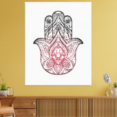 Hamsa met boho-patroon canvas afdruk (Insitu (Woonkamer))