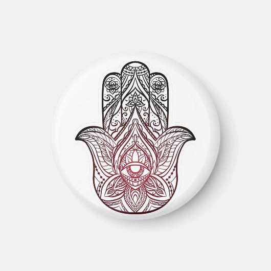 Hamsa met boho-patroon magneet (Voorkant)