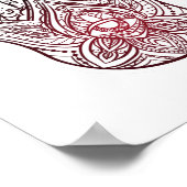 Hamsa met boho-patroon poster (Hoek)