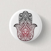 Hamsa met boho-patroon ronde button 3,2 cm (Voorkant)