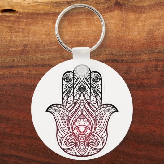 Hamsa met boho-patroon sleutelhanger (Voorkant)